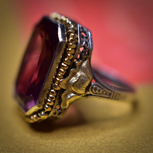 Vintage Amethyst Art Deco Ring