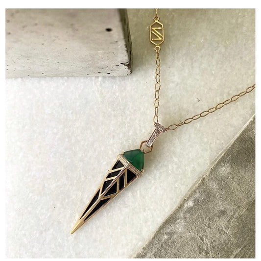 Green and Black Onyx Necklace