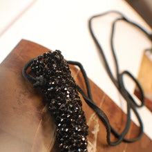 Load image into Gallery viewer, Black Swarovski Encrusted Horn Sculpture Necklace
