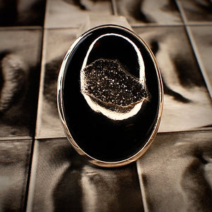 Hitchcock Black Druzy Ring