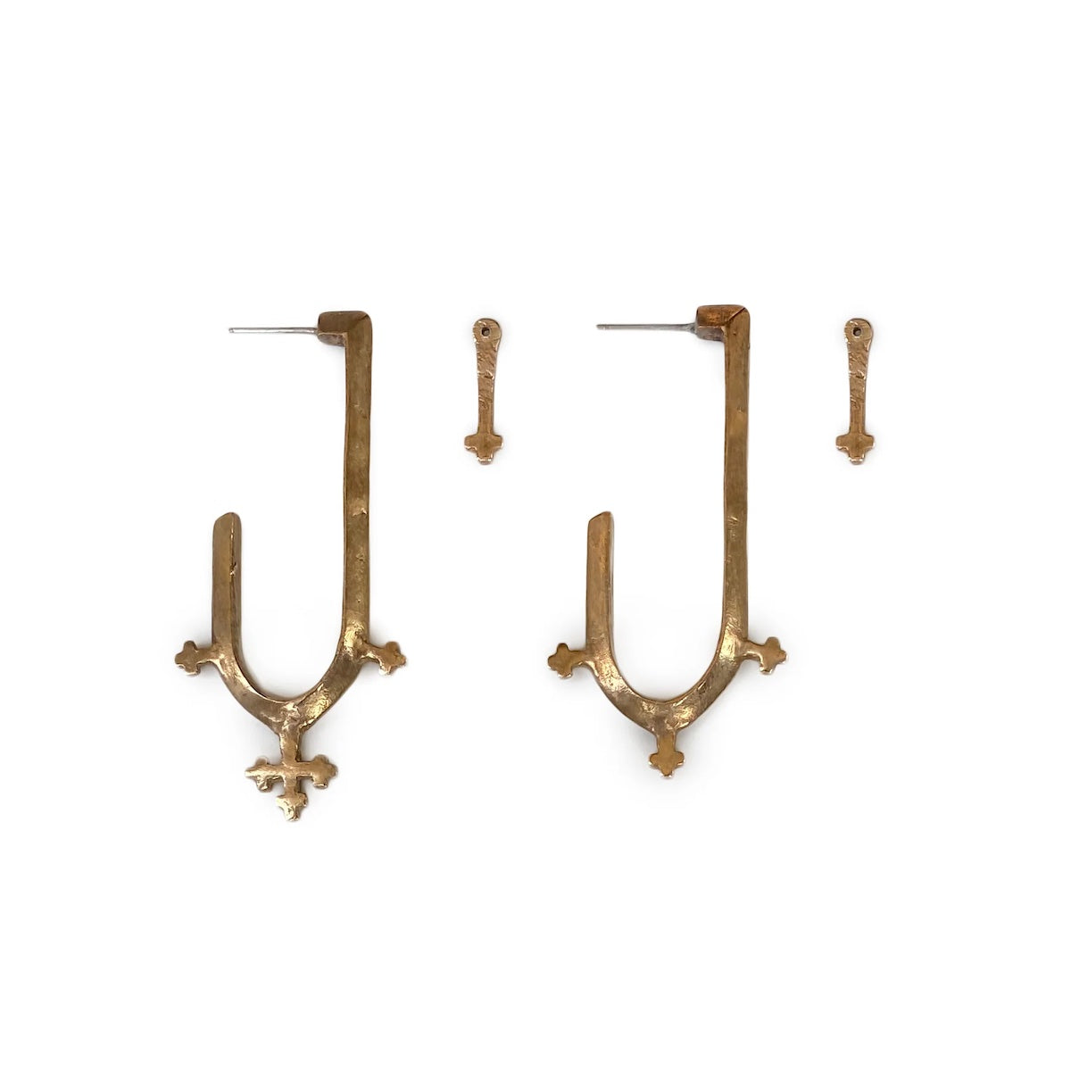 Double Cross Hoops Earrings